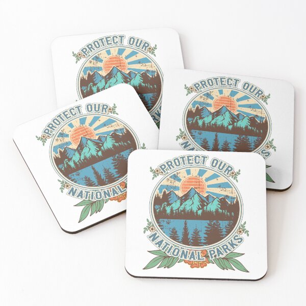 Item preview, Protect our national parks retro climate call to action groovy hippie 70s style designed and sold by HomeCoquette.