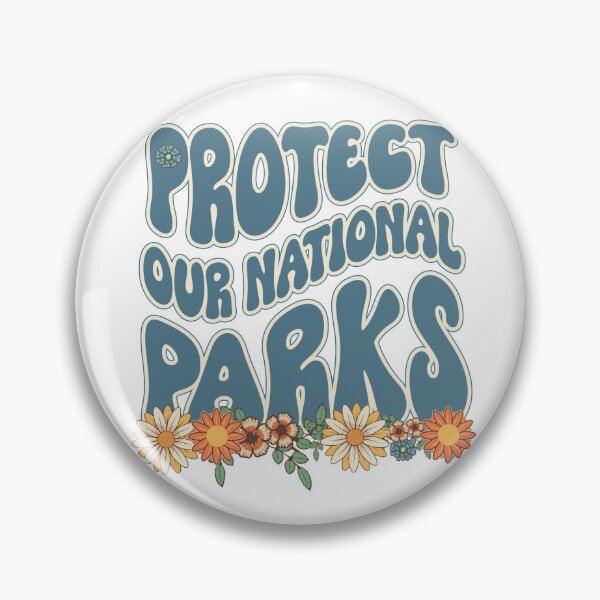 Item preview, Protect our national parks retro climate call to action groovy floral pattern 70s style designed and sold by HomeCoquette.