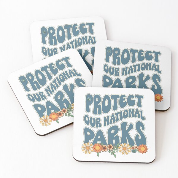 Item preview, Protect our national parks retro climate call to action groovy floral pattern 70s style designed and sold by HomeCoquette.