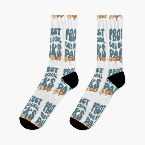 Item preview, Protect our national parks retro climate call to action groovy floral pattern 70s style designed and sold by HomeCoquette.