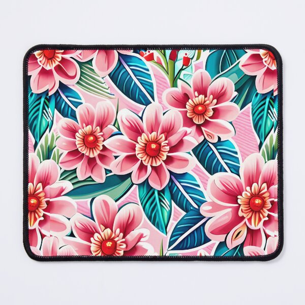 Item preview, pink flower with leaves pattern designed and sold by basitcv.