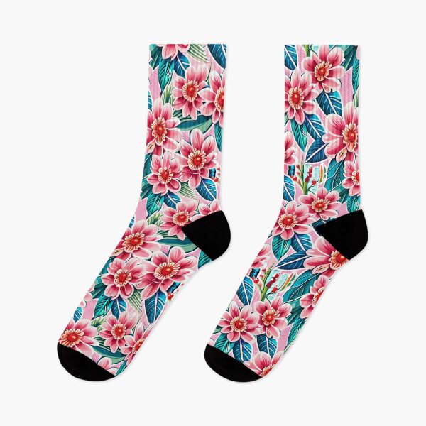 Item preview, pink flower with leaves pattern designed and sold by basitcv.