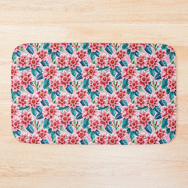 Item preview, pink flower with leaves pattern designed and sold by basitcv.