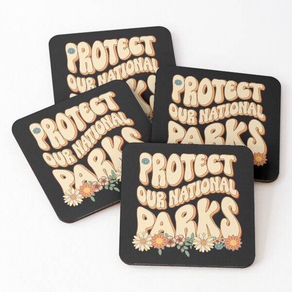 Item preview, Protect our national parks retro climate call to action groovy hippie designed and sold by HomeCoquette.