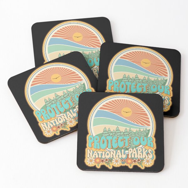 Item preview, Protect our national parks retro climate call to action groovy hippie biologist designed and sold by HomeCoquette.