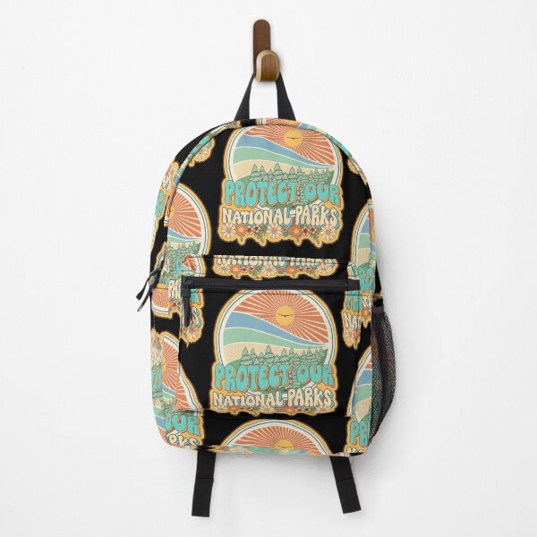 Item preview, Protect our national parks retro climate call to action groovy hippie biologist designed and sold by HomeCoquette.