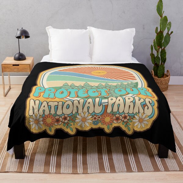 Item preview, Protect our national parks retro climate call to action groovy hippie biologist designed and sold by HomeCoquette.