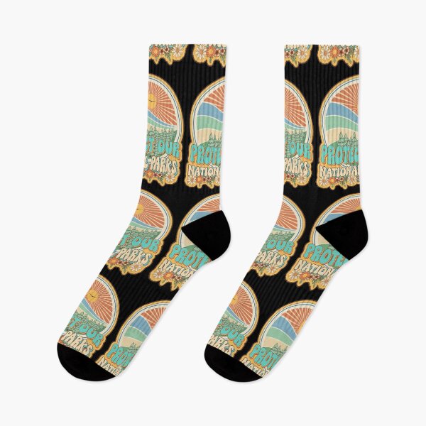 Item preview, Protect our national parks retro climate call to action groovy hippie biologist designed and sold by HomeCoquette.