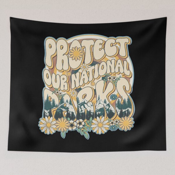 Item preview, Protect our national parks retro green enviromental groovy hippie biologist designed and sold by HomeCoquette.