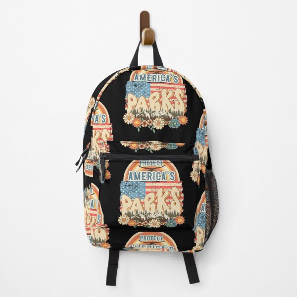 Item preview, Protect our national parks USA flag retro green enviromental groovy hippie biologist designed and sold by HomeCoquette.