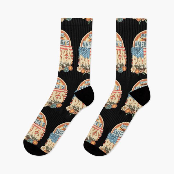 Item preview, Protect our national parks USA flag retro green enviromental groovy hippie biologist designed and sold by HomeCoquette.