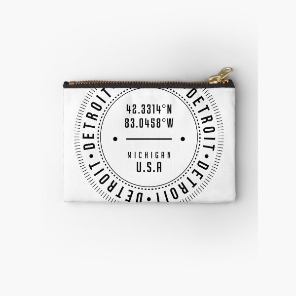 Item preview, Detroit, Michigan, USA - 1 - City Coordinates Typography Print - Classic, Minimal designed and sold by Studio Grafiikka.