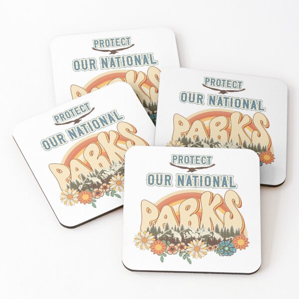 Item preview, Protect our national parks retro climate call to action groovy biologist designed and sold by HomeCoquette.