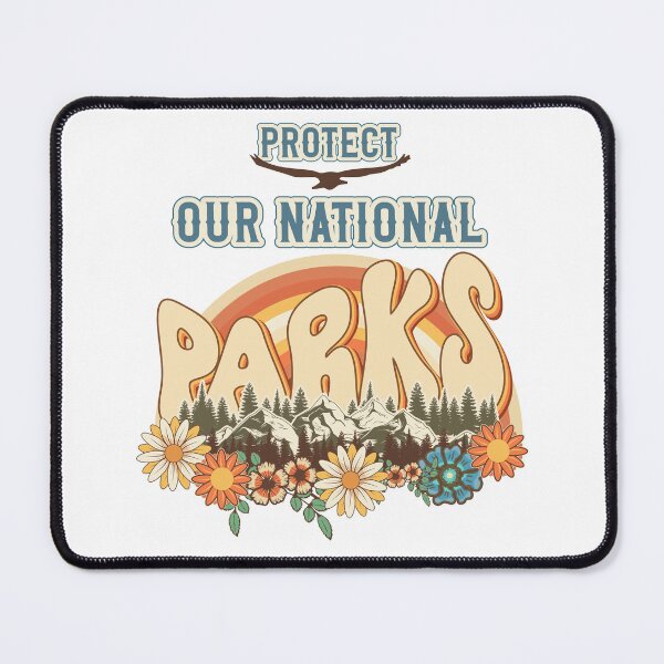 Item preview, Protect our national parks retro climate call to action groovy biologist designed and sold by HomeCoquette.