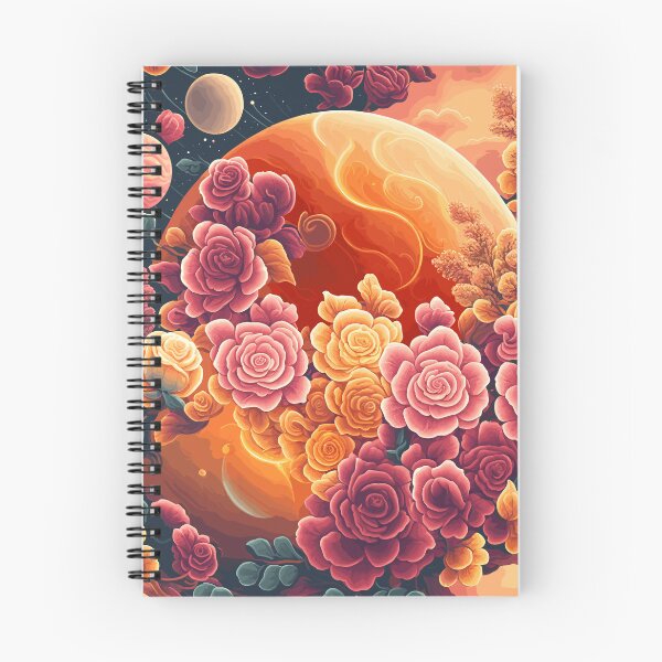 Artikelvorschau, Planeten- und Blumenmuster entworfen und verkauft von RockBeeDesigns.