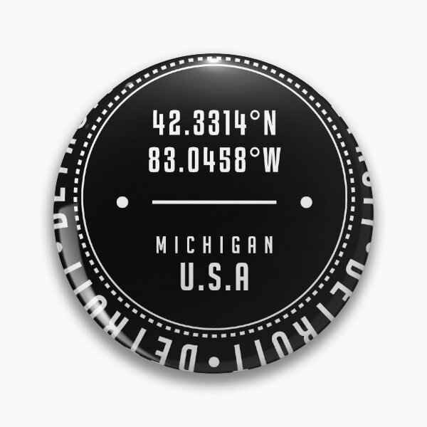 Item preview, Detroit, Michigan, USA - 1 - City Coordinates Typography Print - Classic, Minimal designed and sold by Studio Grafiikka.
