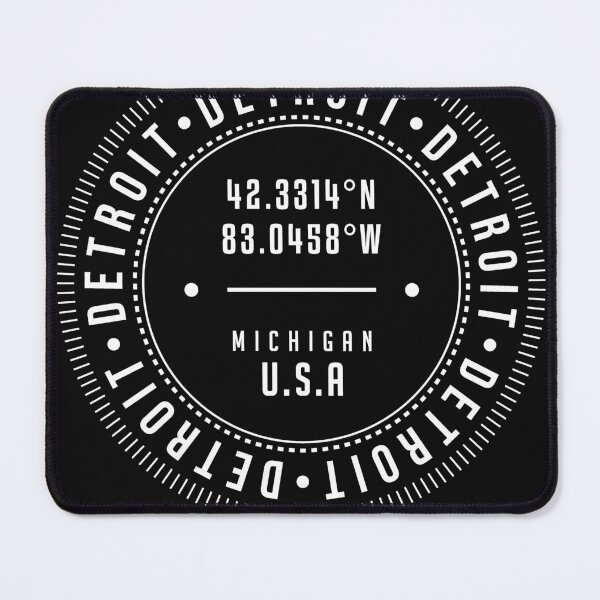 Item preview, Detroit, Michigan, USA - 1 - City Coordinates Typography Print - Classic, Minimal designed and sold by Studio Grafiikka.