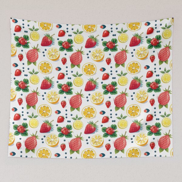 Item preview, strawberry and lemon pattern designed and sold by basitcv.