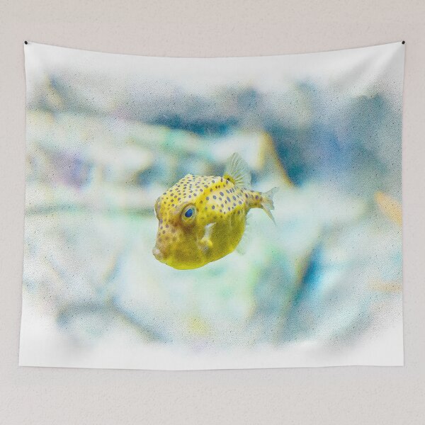 Item preview, Watercolour of a spotted yellow cowfish designed and sold by AvonPerception.