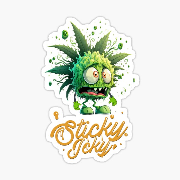 Item preview,  STICKY ICKY POT STRAIN -  Funny Stoner Cannabis Marijuana Weed Cartoon Design designed and sold by CannaCreative.