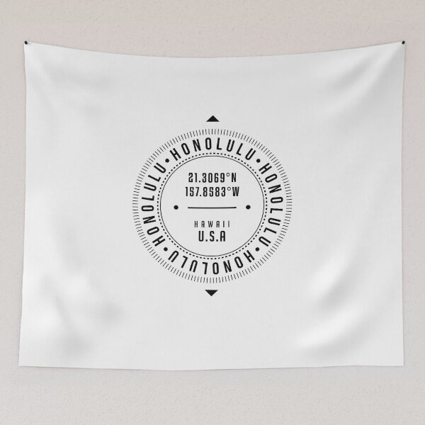 Item preview, Honolulu, Hawaii, USA - 1 - City Coordinates Typography Print - Classic, Minimal designed and sold by Studio Grafiikka.