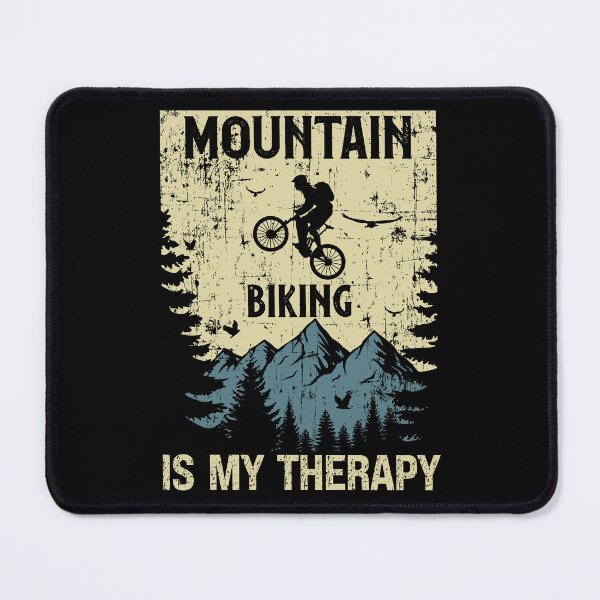 Item preview, Mountain biking is my therapy distressed look vintage  designed and sold by HomeCoquette.