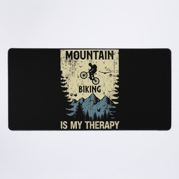 Item preview, Mountain biking is my therapy distressed look vintage designed and sold by HomeCoquette.