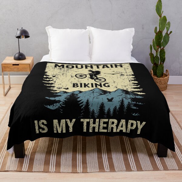 Item preview, Mountain biking is my therapy distressed look vintage designed and sold by HomeCoquette.
