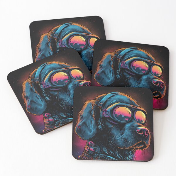 Item preview, Retro Dog, neon lights, sunglasses designed and sold by LeenHaus.