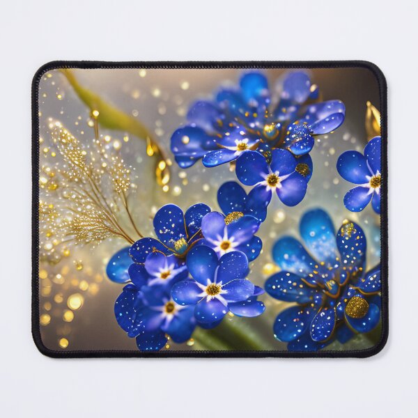 Item preview, Forget-me-not flower with gold accents designed and sold by MarionsArt.