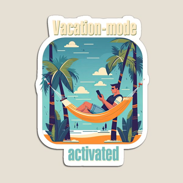 Item preview, Vacation mode activated between two palm trees designed and sold by TeePulseMania.