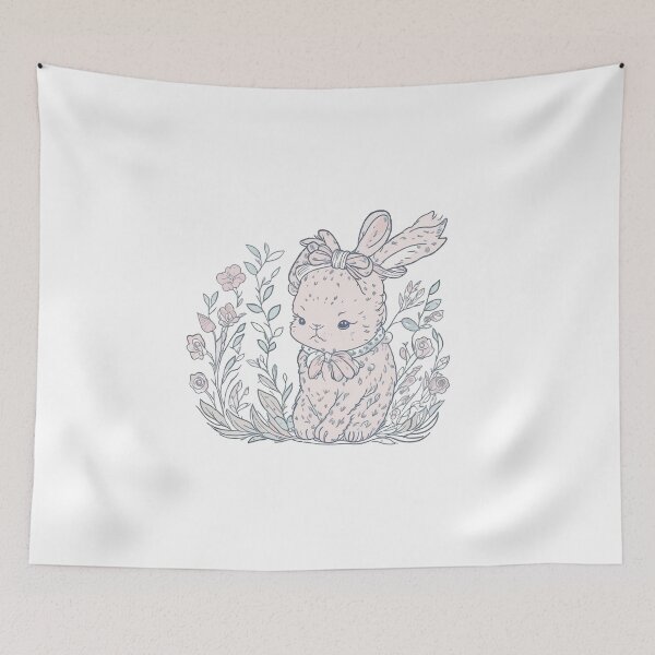 Item preview, Pink Lady Rabbit with Flower designed and sold by pigipeach.