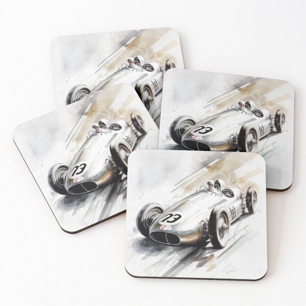 Item preview, Vintage Mercedes 1939 Mercedes W154 F1 Watercolour Painting Print designed and sold by PicTechNowArt.