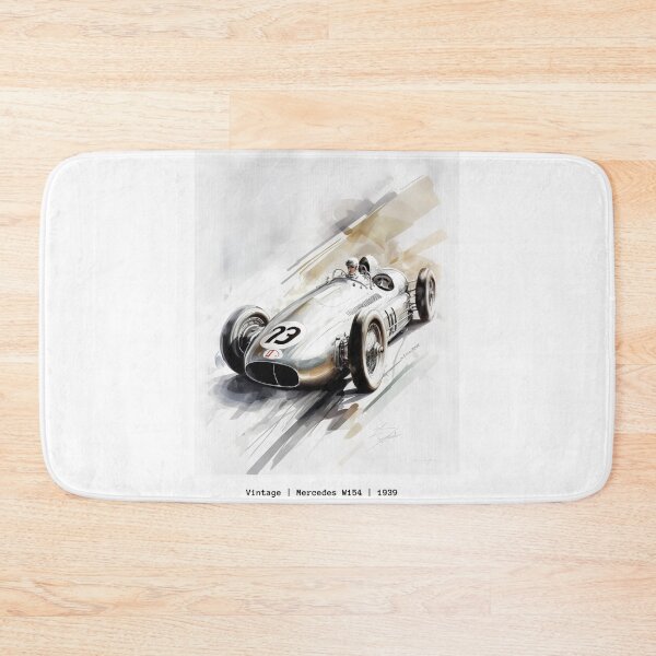Item preview, Vintage Mercedes 1939 Mercedes W154 F1 Watercolour Painting Print designed and sold by PicTechNowArt.