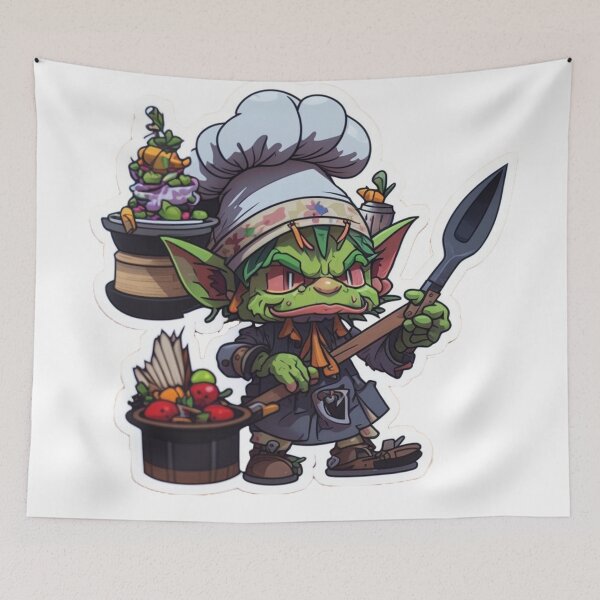 Item preview, Grumpy goblin chef designed and sold by Stickermagician.