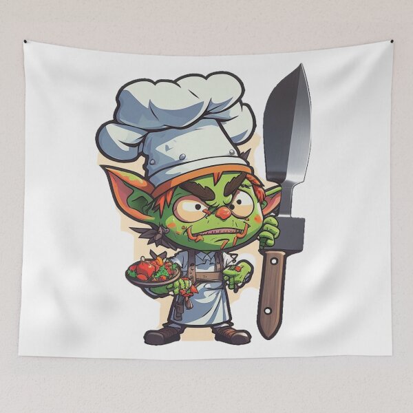 Item preview, Grumpy goblin chef designed and sold by Stickermagician.