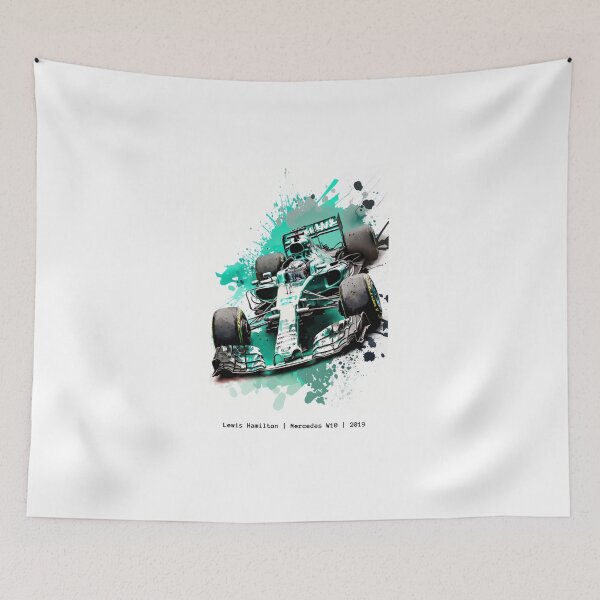 Item preview, Lewis Hamilton 2019 Mercedes W10 F1 Watercolour Painting Print designed and sold by PicTechNowArt.