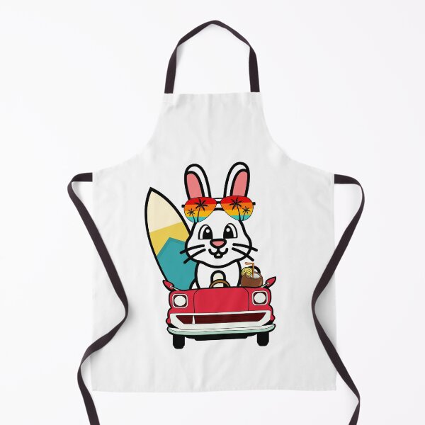 Item preview, Cute White bunny is driving a car with a surfboard designed and sold by Pet Station.