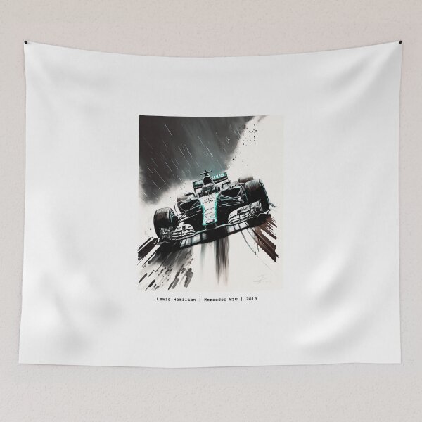 Item preview, Lewis Hamilton 2019 Mercedes W10 F1 Watercolour Painting Print designed and sold by PicTechNowArt.