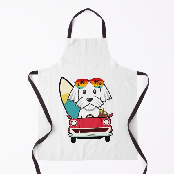 Item preview, Cute white Dog is driving a car with a surfboard designed and sold by Pet Station.