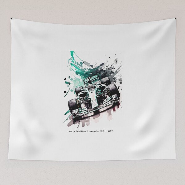 Item preview, Lewis Hamilton 2019 Mercedes W10 F1 Watercolour Painting Print designed and sold by PicTechNowArt.