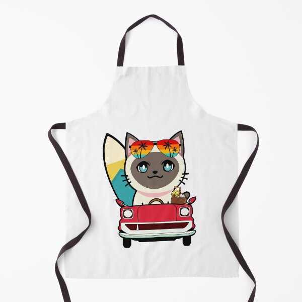 Item preview, Cute siamese cat is driving a car with a surfboard designed and sold by Pet Station.