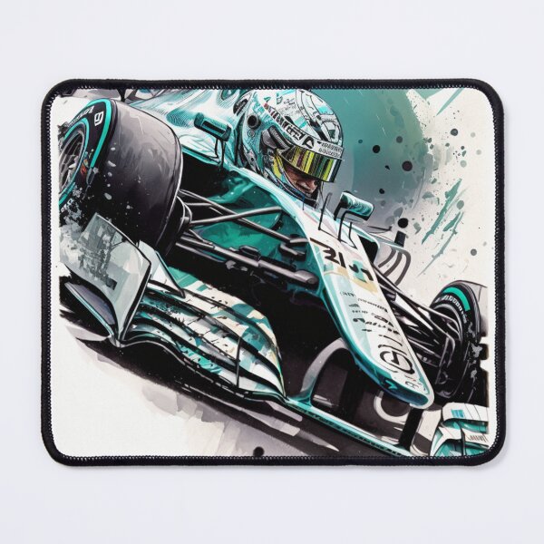 Item preview, Lewis Hamilton 2019 Mercedes W10 F1 Watercolour Painting Print designed and sold by PicTechNowArt.