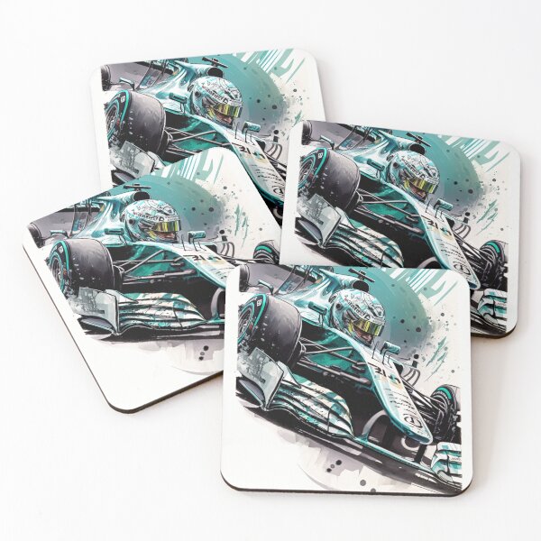 Item preview, Lewis Hamilton 2019 Mercedes W10 F1 Watercolour Painting Print designed and sold by PicTechNowArt.