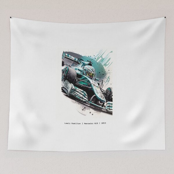 Item preview, Lewis Hamilton 2019 Mercedes W10 F1 Watercolour Painting Print designed and sold by PicTechNowArt.
