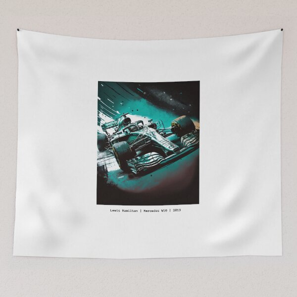 Item preview, Lewis Hamilton 2019 Mercedes W10 F1 Watercolour Painting Print designed and sold by PicTechNowArt.