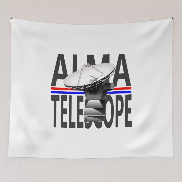 Item preview, ALMA telescope Atacama Chile gray blue red designed and sold by Future Nerd.