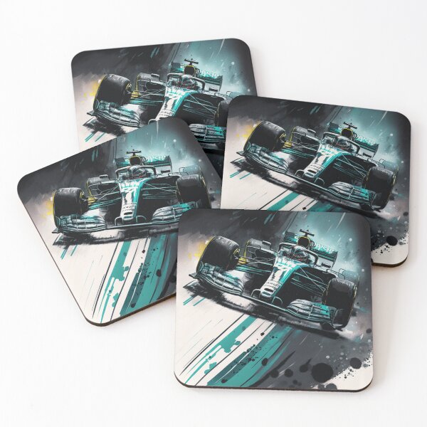 Item preview, Lewis Hamilton 2019 Mercedes W10 F1 Watercolour Painting Print designed and sold by PicTechNowArt.
