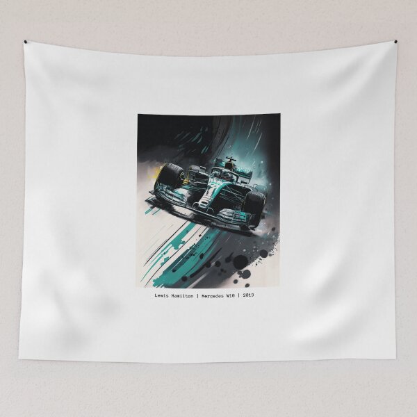 Item preview, Lewis Hamilton 2019 Mercedes W10 F1 Watercolour Painting Print designed and sold by PicTechNowArt.