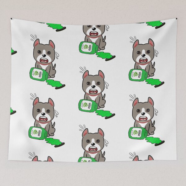 Item preview, Cute Grey Dog Spilled Wasabi Sauce designed and sold by Pet Station.